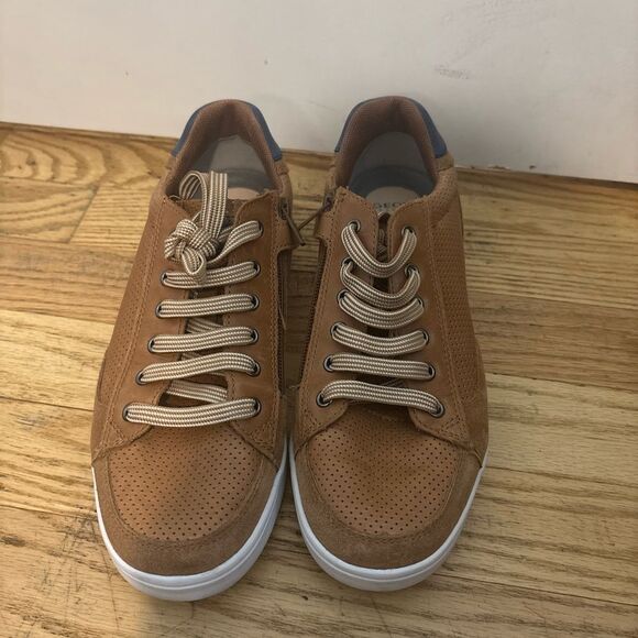 Geox Kids Djrock Boy's Shoes Cognac/Navy Brown Suede Sneakers size 38 EUC - Picture 2 of 5